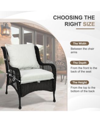 21x21 Inch Outdoor Deep Seat Cushion Set with Adjustable Straps and Waterproof