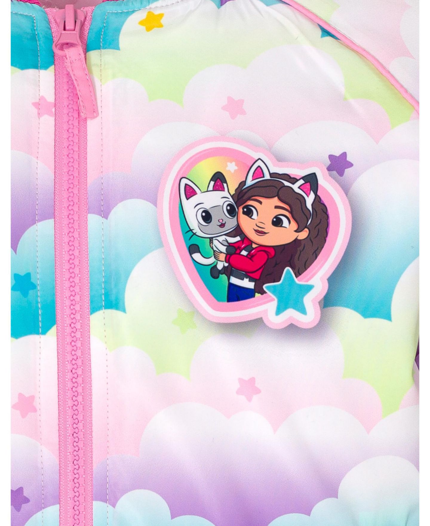 Куртка Gabby's Dollhouse Dreamworks Varsity Zip Up Bomber Jacket to для девочек, цвет: Розовый — фото 4