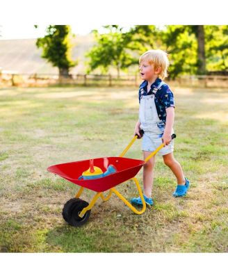 Outdoor Garden Backyard Play Toy Kids Metal Wheelbarrow