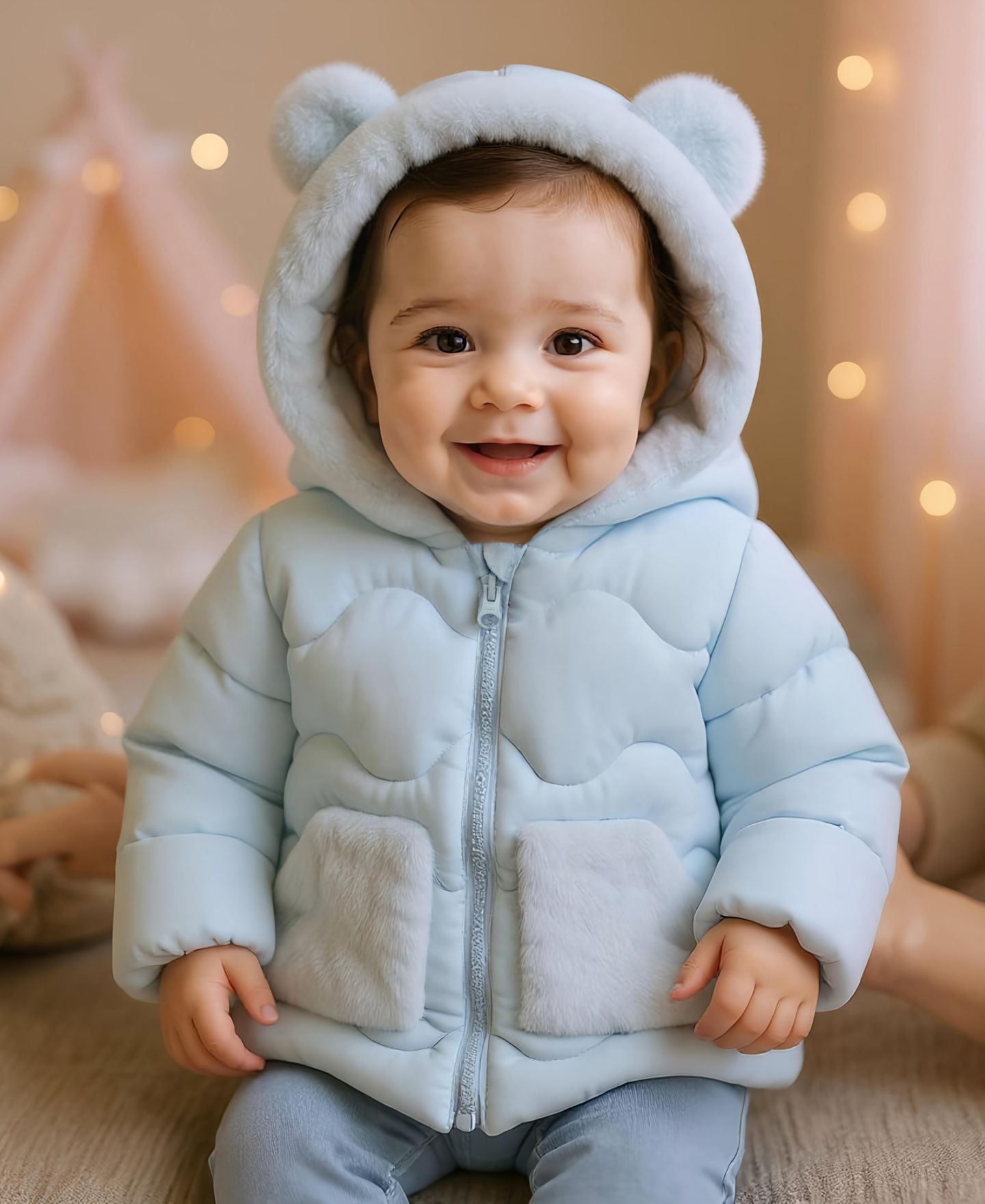 Куртка Rokka&Rolla Soft Lined Puffer Jacket 2T-5T для девочек-малышей, цвет: Синий — фото 2