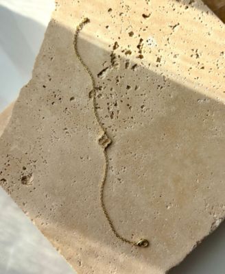 Gold Cubic Zirconia Button Clover Halo Bracelet