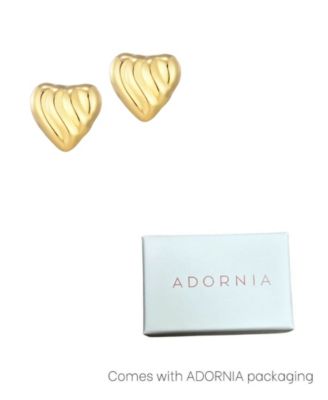 Stainless Steel Heart Statement Stud Earrings