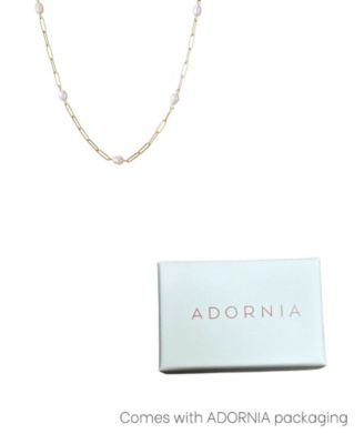 Freshwater Cultivated Pearl Station Paper Clip Chain Necklace