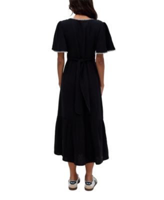 Women's Delilah V-Neck Front Tie Midi Dress