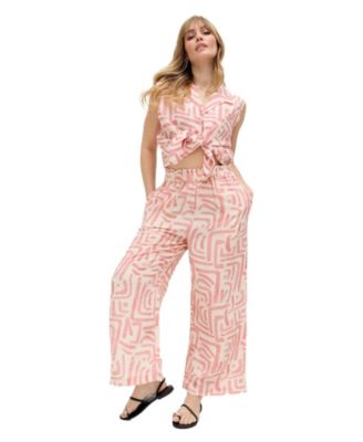 Women's Pop Front Tie Warhol Print Crop Top