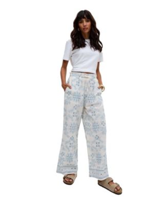 Women's Cherice Wide leg All Over Embroidered Trouser
