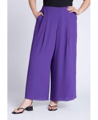 Women's Plus Size Wide Leg Chiffon Pant