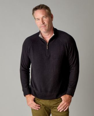 Men's Itch-Free Cashmere Quarter-Zip Sweater with Lining