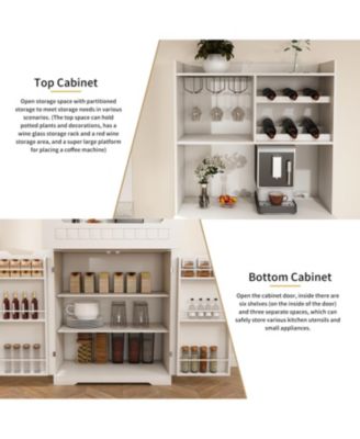 White Buffet Cabinet with Hutch