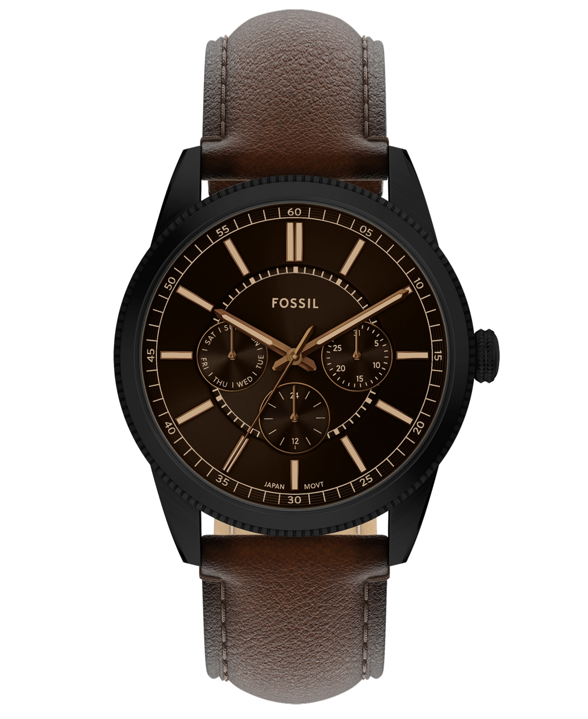 Men's Pearson Multifunction Brown Leather Watch, 42mm - Brown