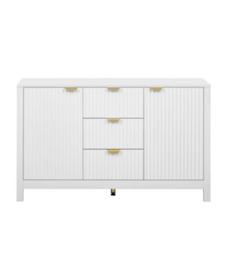 Wave Design Sideboard - Adjustable Shelves Drawers Soft-Close Doors