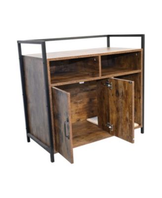 Rustic Brown Cat Litter Box Enclosure