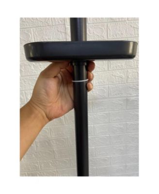 Adjustable Laundry Drying Rack - Tension Rod Black