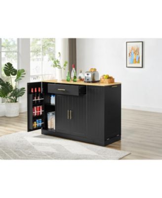 53"W Drawers, Spice Rack, Tilt-Out Trash Bin, Adjustable Shelves Kitchen Island