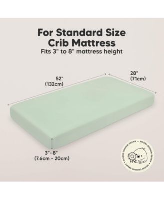 2pk Soothe Fitted Crib Sheets Neutral, Organic Baby Crib Sheets, Fits Standard Nursery Baby Mattress