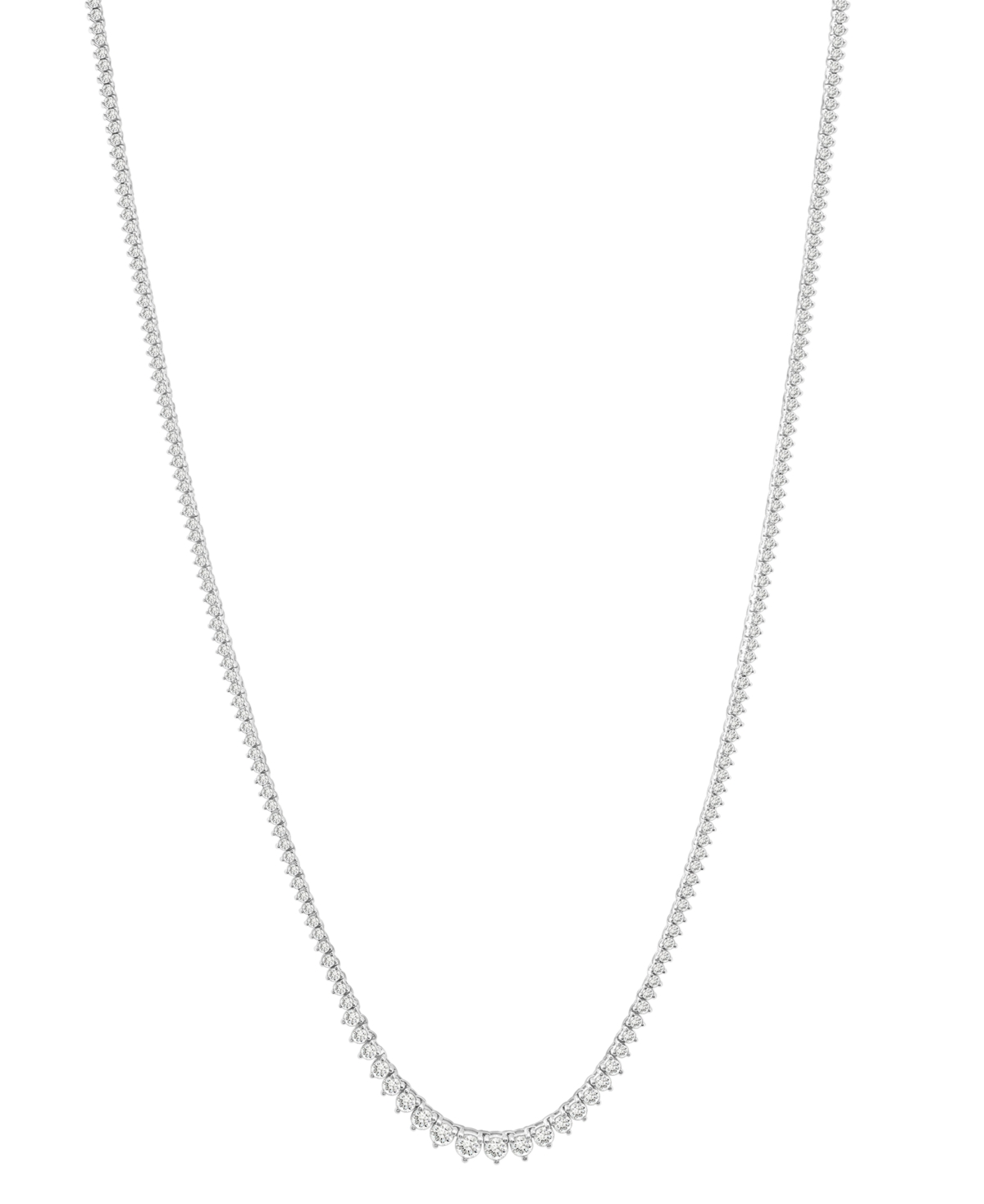 Diamond Graduated 17" Collar Necklace (5 ct. t.w.) in 14k White Gold, Exclusively at Macy's - White Gold