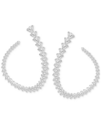 Wrapped in Love - Diamond Spiral Open Hoop Earrings (1-1/2 ct. t.w.) in 14K White Gold
