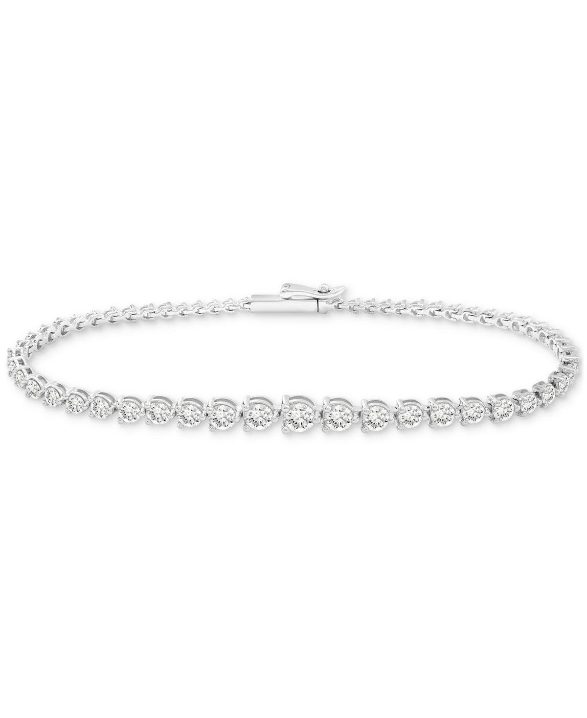 Diamond Graduated Tennis Bracelet (3 ct. t.w.) in 14k White Gold, Exclusively at Macy's - White Gold