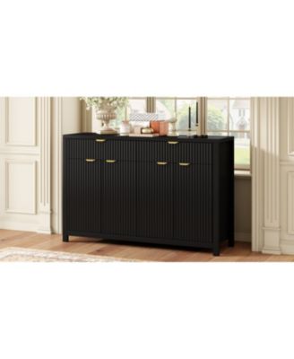 Wave-Pattern Sideboard Cabinet