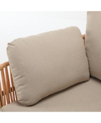 Rope & Wood Lounge Chair with Cushions
