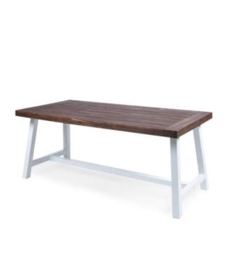 Streamdale Acacia Wood Outdoor Dining Table - Light Grey & Black