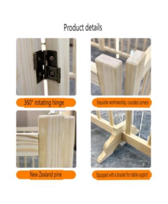 Wooden Freestanding Pet Gate - 8 Panel 31"H