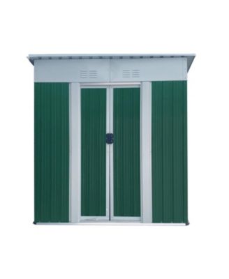 5x3ft Mini Outdoor Storage Shed - Green, Sliding Door