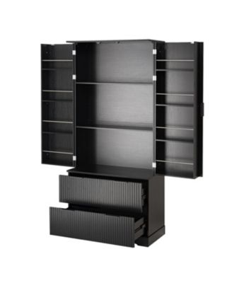 72" Fluted Pantry Cabinet with Drawers & Spice Rack