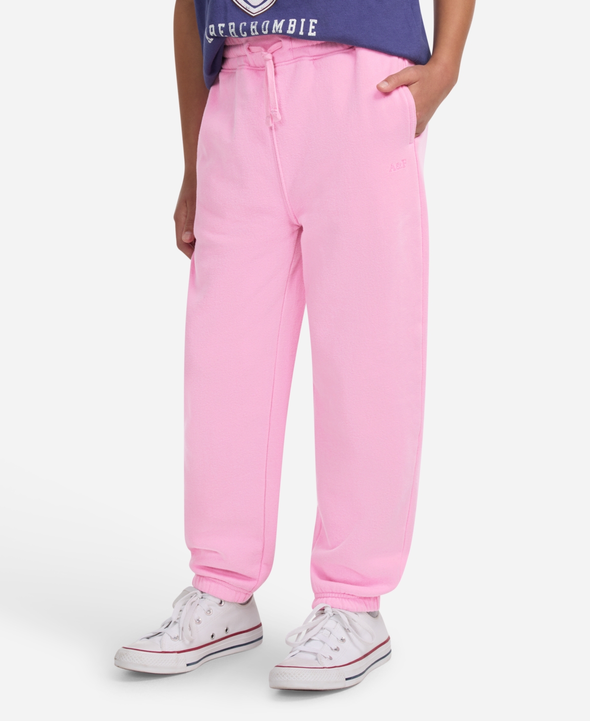 Abercrombie Girls Essential Fleece Joggers In Pink