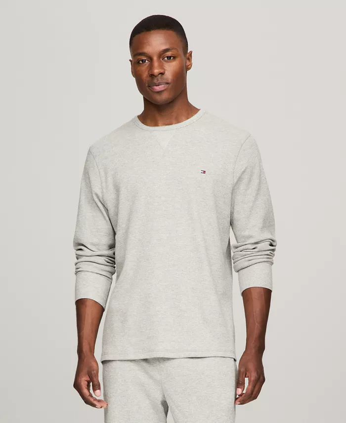 Men's Waffle-Knit Long-Sleeve Crewneck Thermal Top - thumbnail 8