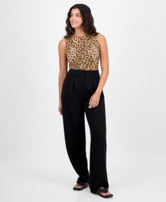 Bar III - Women's Pont&eacute;-Knit Pleated Pants
