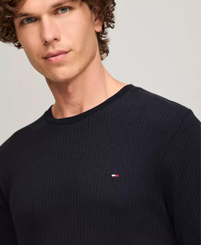 Men's Ribbed Long-Sleeve Pajama Shirt - thumbnail 7