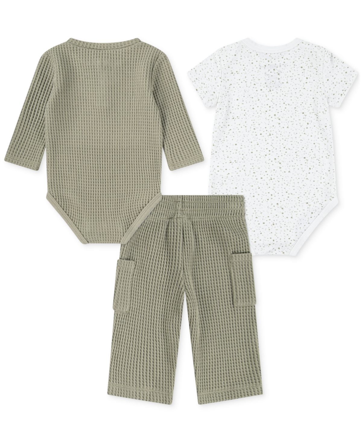 Jordan Baby Jumpman Waffle Bodysuits & Pants, 3 Piece Set In Green