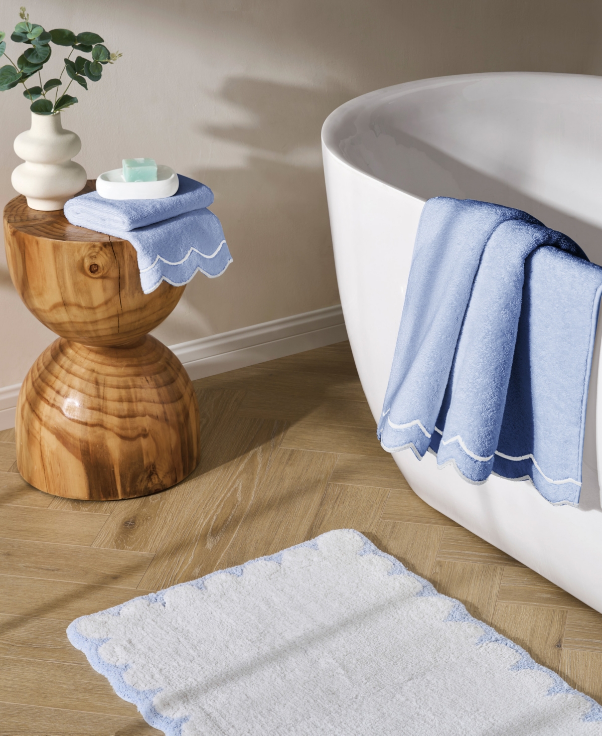 Peri Home Scallop 4-pc. Cotton Towel Set In Blue