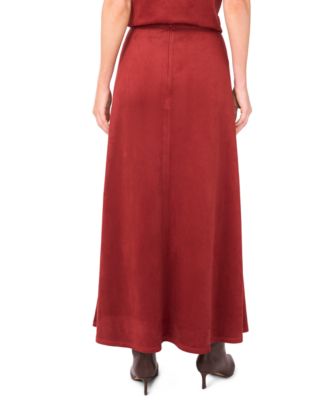 Women's Faux-Suede A-Line Maxi Skirt