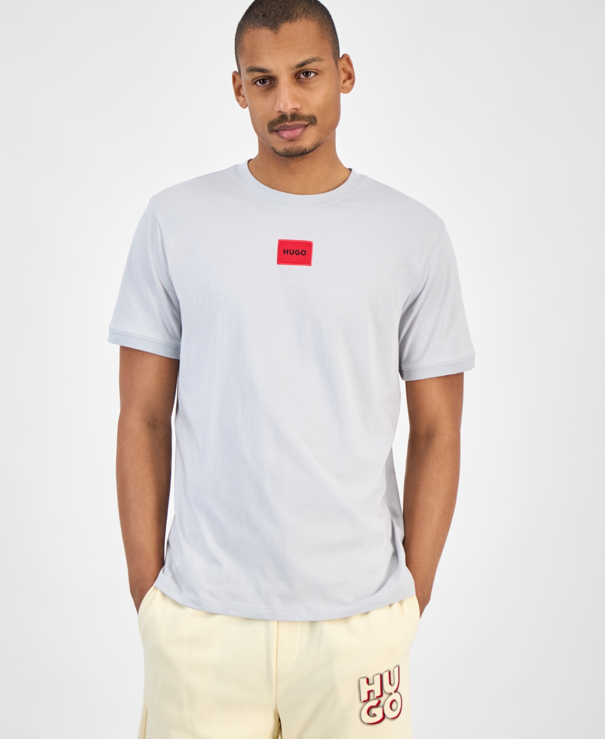 Hugo by Hugo Boss Men's Diragolino Logo T-Shirt - Light Pastel/ Grey