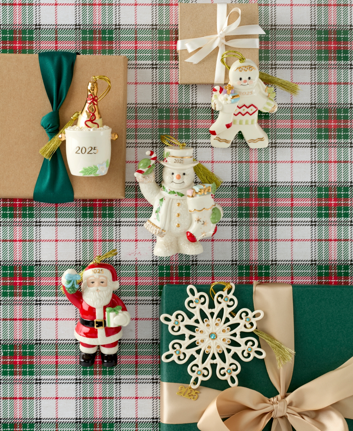 Lenox 2025 Santa With Mistletoe Ornament In Multi