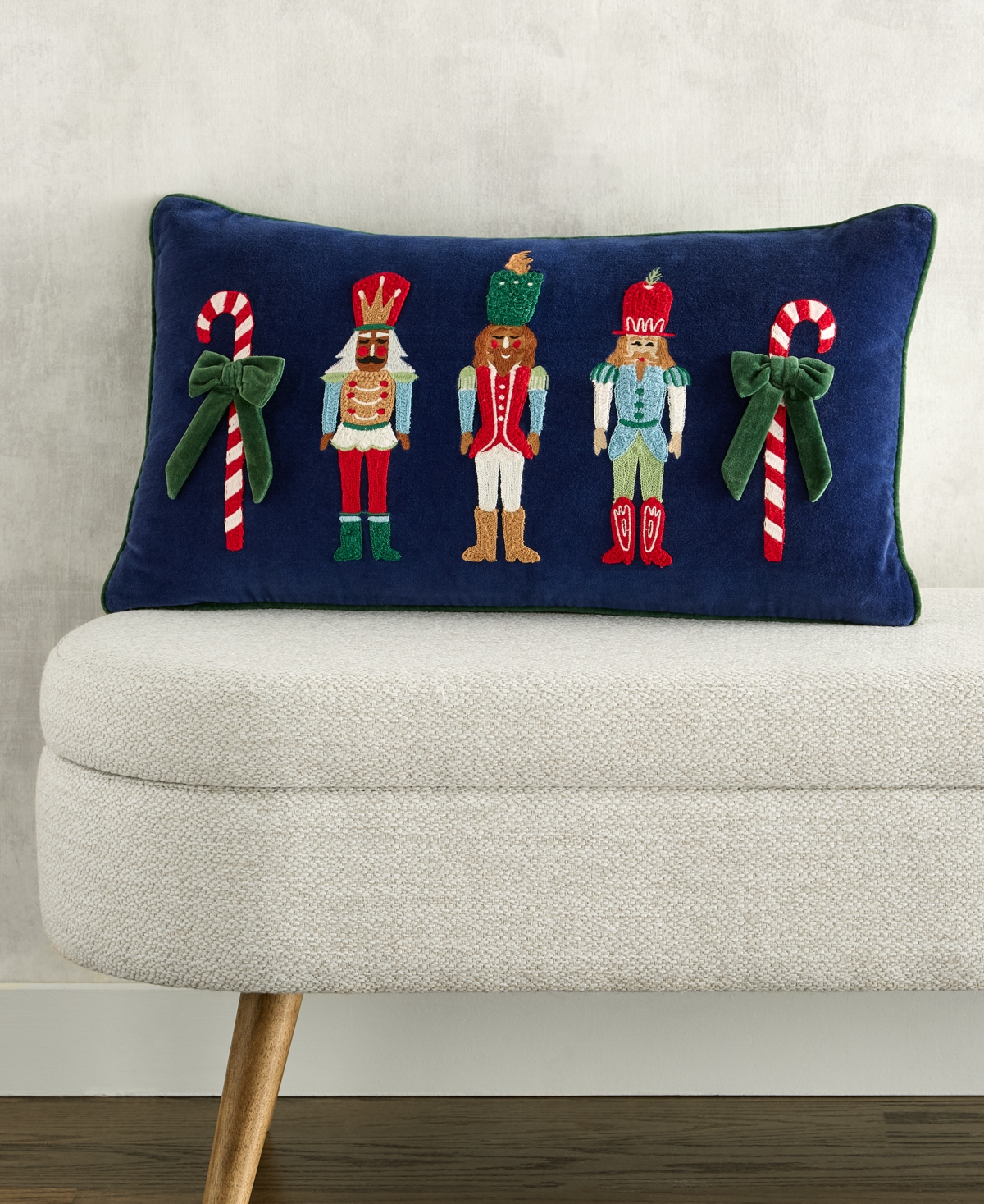 Holiday Lane Nutcrackers Decorative Pillow, 14" X 24", Macy's Exclusive In Blue