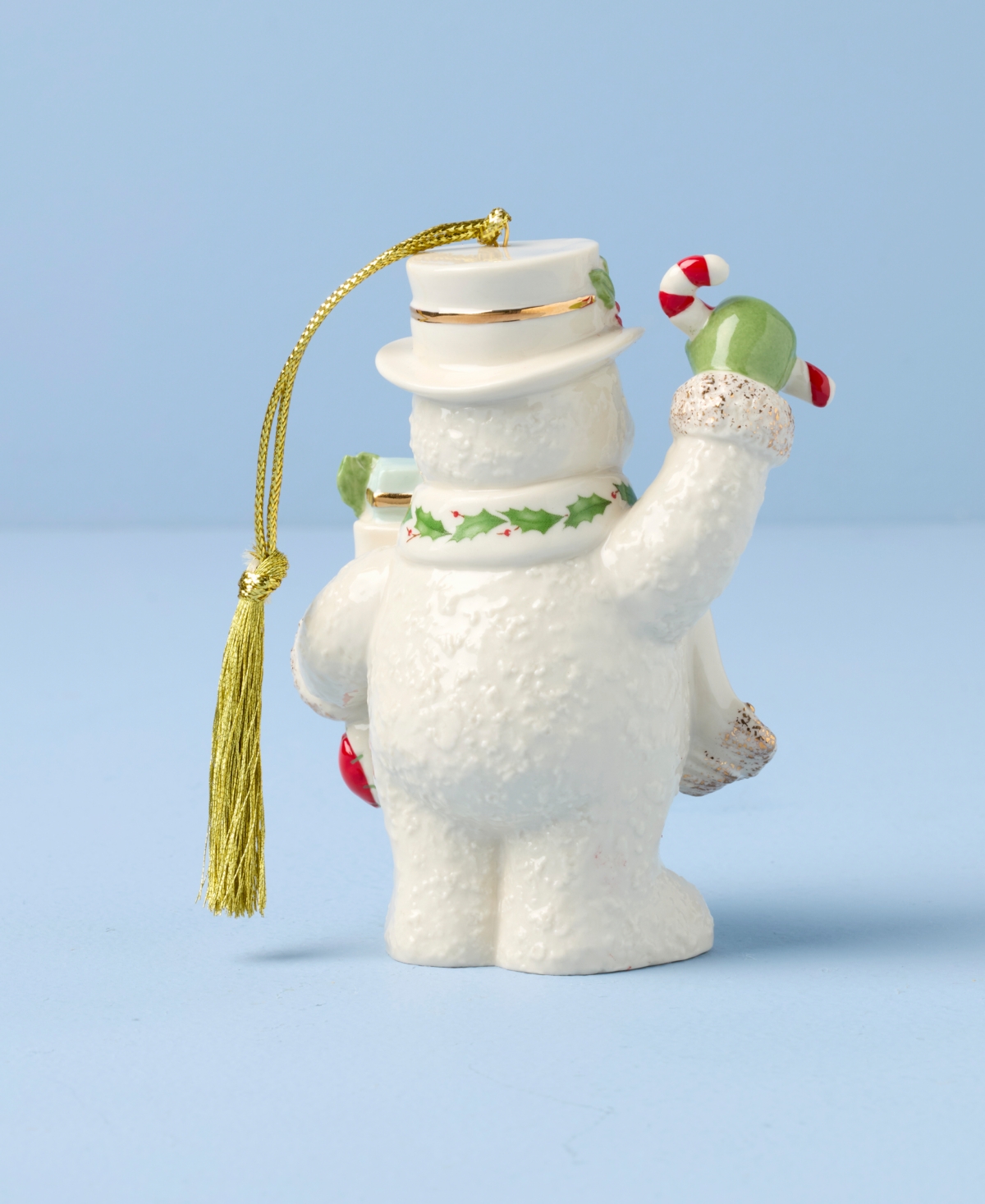 Lenox 2025 Snowman With Stocking Ornament In Neutral