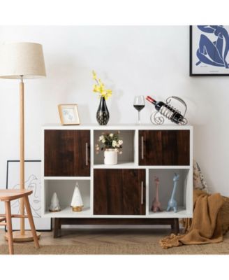 Wood Display Sideboard Storage Cabinet with Storage Compartments