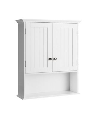 Wall Mount Bathroom Cabinet Storage Organizer with Doors and Shelves
