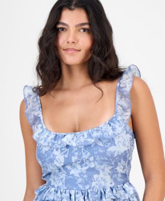 Women's Ruffle-Trim Bubble-Hem Mini Dress, Macy's Exclusive 