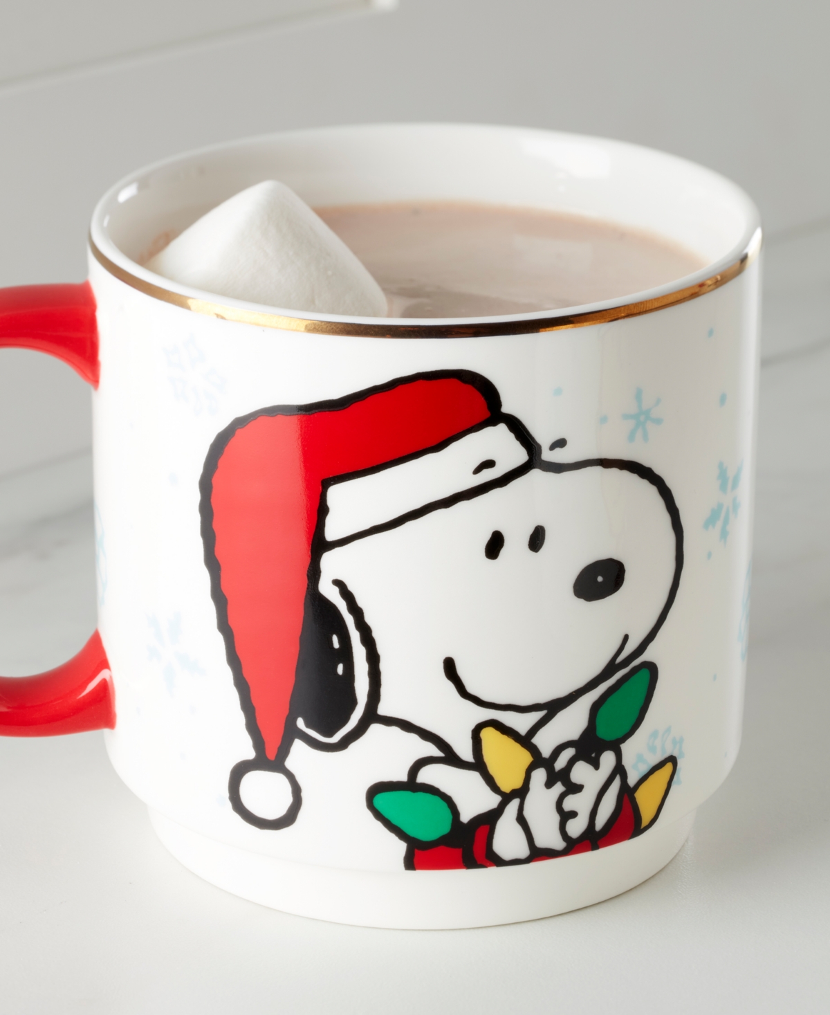 Lenox Snoopy Christmas Stackable Mugs, Set Of 4 In Multi