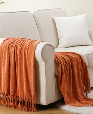 Fringe Tassels Chenille Throw, 50" x 60"
