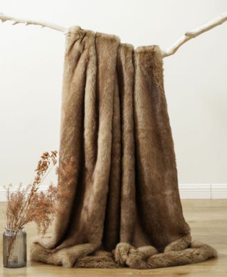 Luxury Tipped Faux Fur Throw, 50" x 60"