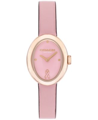 Coach Women's Sammy Pink Leather Strap Breast Cancer Awareness