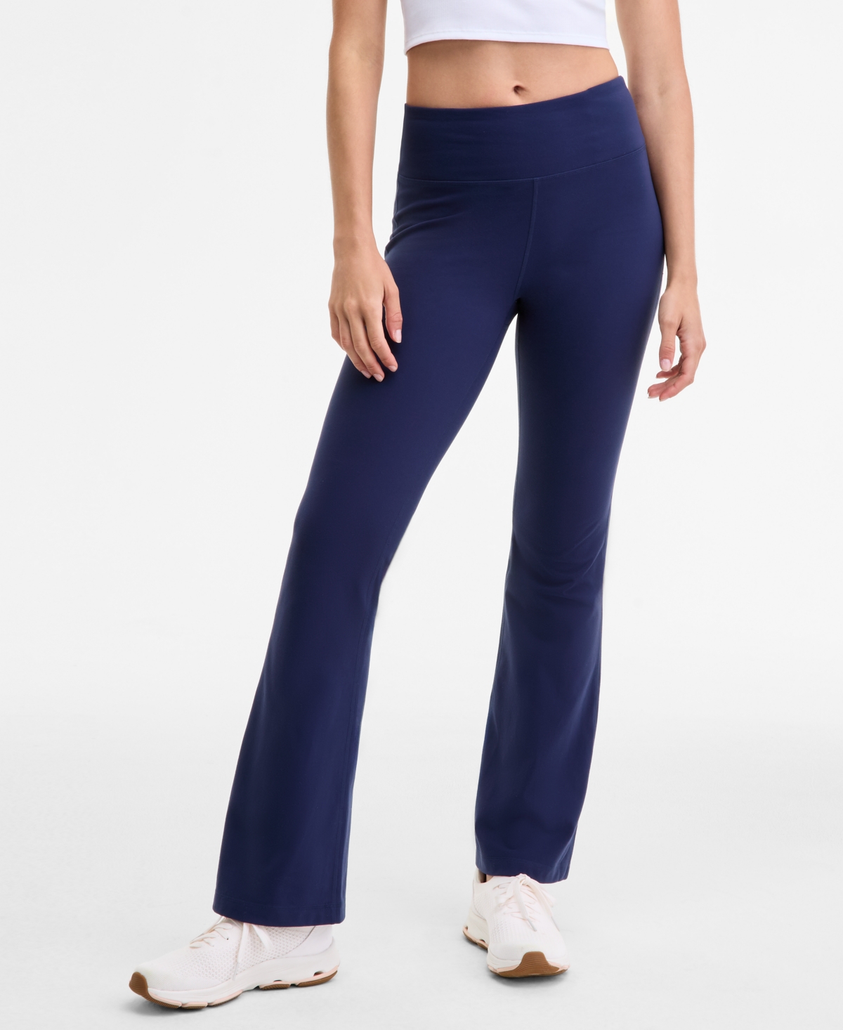 Id Ideology Women's Studio High Rise Flare Leggings, Created For Macy's In Blue