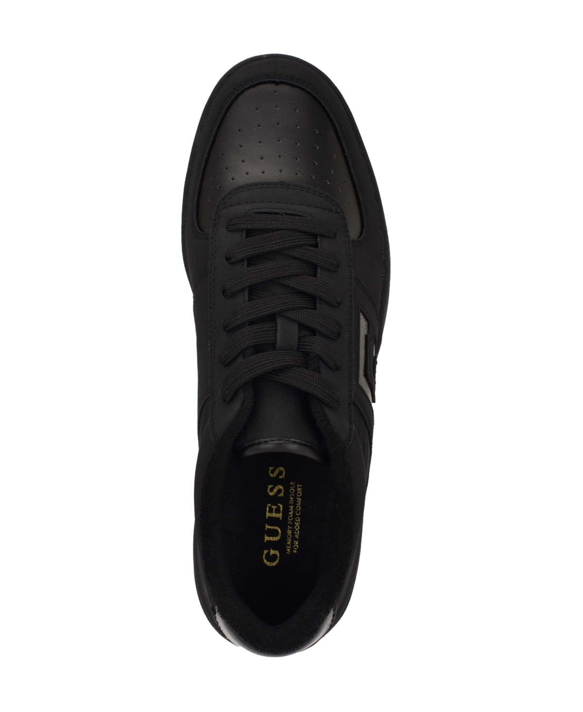 Guess Men's Nastele Branded Lace Up Casual Sneakers In Black
