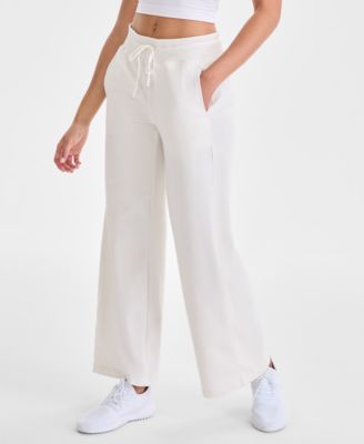 Women's Relaxed High-Rise Flare-Leg Fleece Pants, Macy's Exclusive 