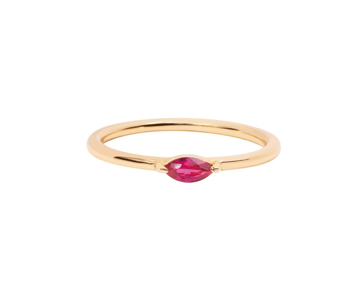 Marquise Birthstone Ring - July Ruby - Ruby